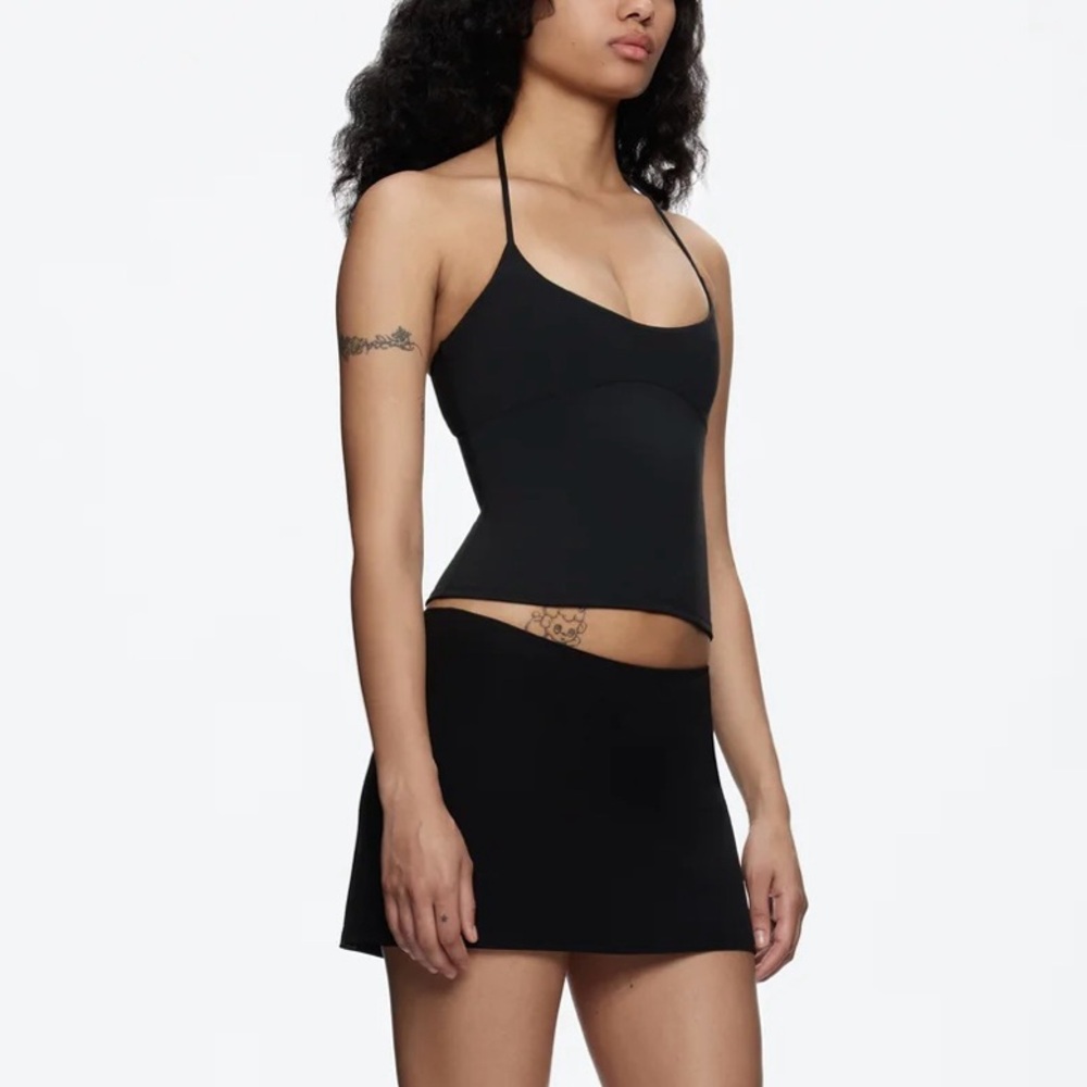Tank Air Spill Halter Black Tank Top - Picture 3 of 11